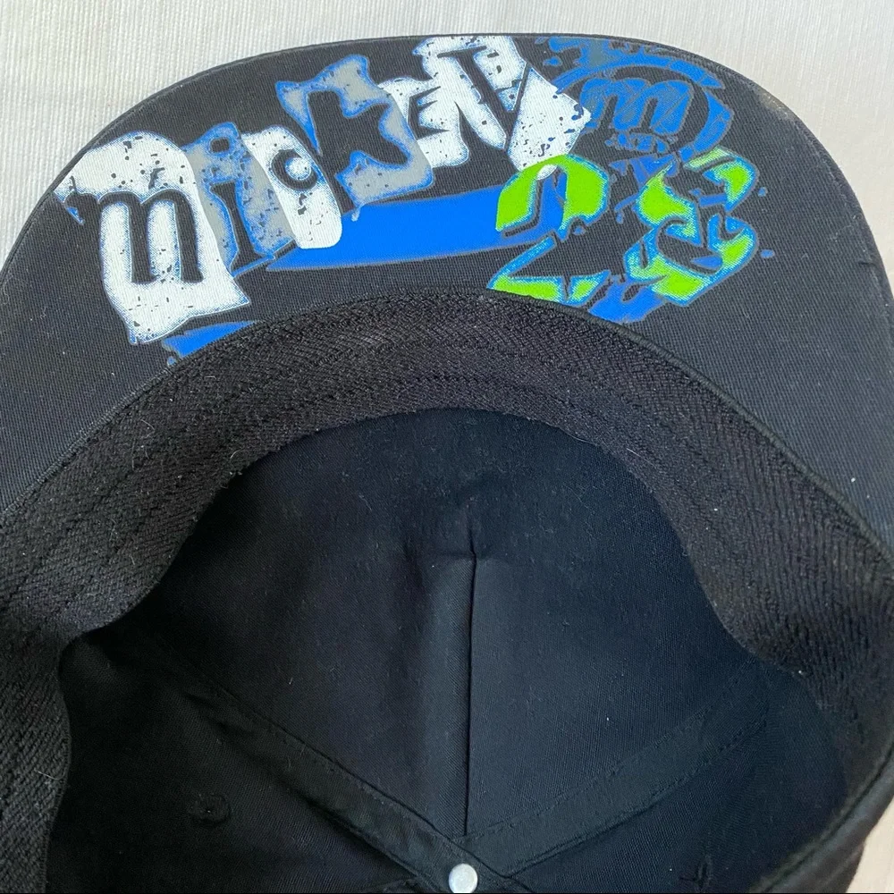 Disney Parks black Mickey mohawk hat size youth Scowling Mickey